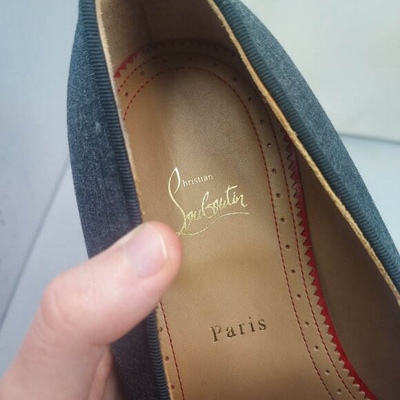 Christian Louboutin Blue Denim Black Spooky Spike MENS Loafer main image 6